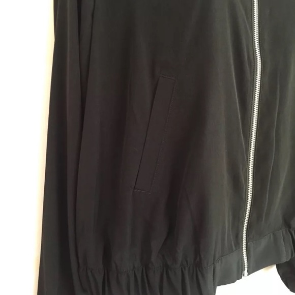 Express (Large) Matte Black Bomber Jacket EUC - Picture 4 of 6